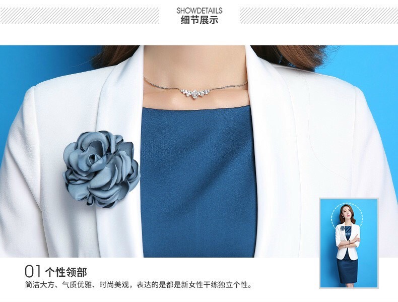 Set Đầm Áo Khoác Vest Kèm HOa Cài - VN48